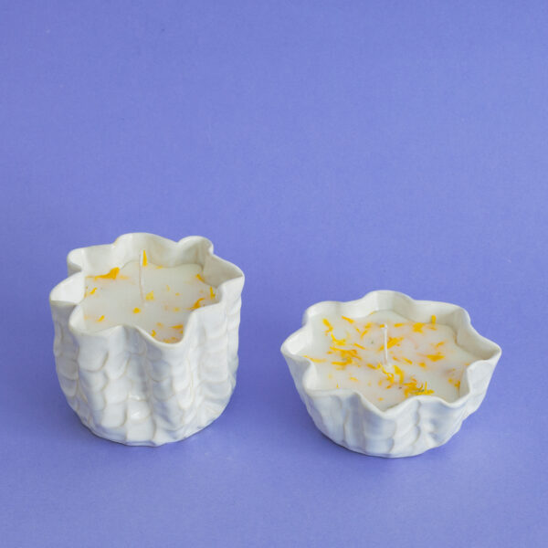 Bílá svíčka s měsíčkem lékařským